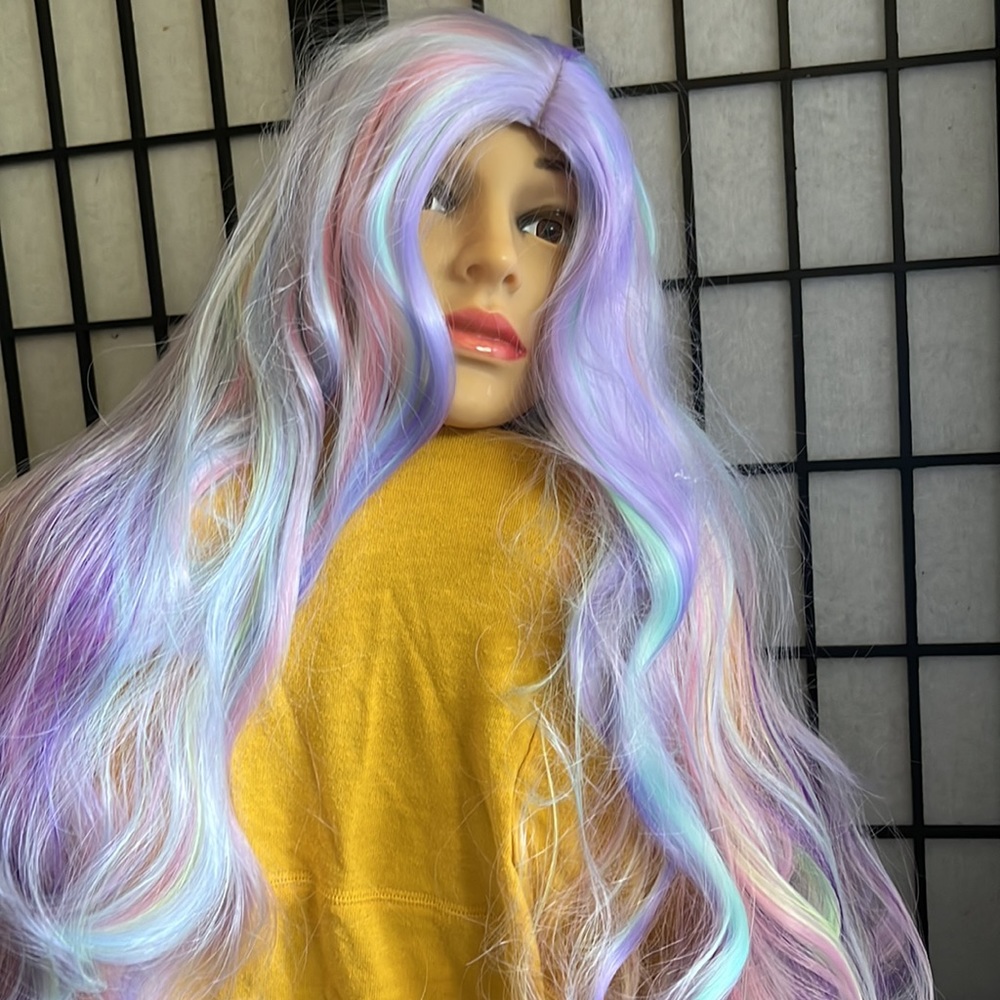 NWT Agptek Long Wavy Rainbow Wig